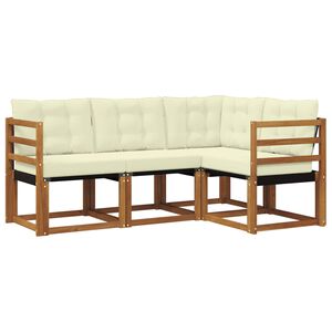 vidaXL Outdoor-Sofagarnitur 4 stk. 4-Sitzer Natur und Creme