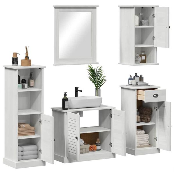 vidaXL Badezimmermöbel-Set mit Regal VIGO 5 pcs Braun 37 x 34 x 110 cm