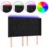 vidaXL LED Kopfteil Schwarz 147x16x118/128 cm Samt
