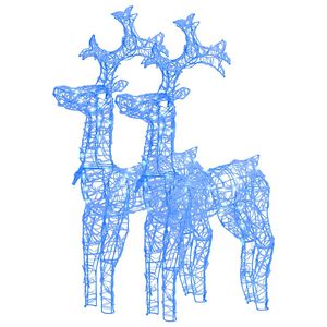vidaXL Rentiere Weihnachtsdekoration 2 Stk. 60x16x100 cm Acryl