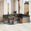 vidaXL Garten-Sofa-Set mit Kissen 12 pcs Grau 90 x 55 x 71 cm
