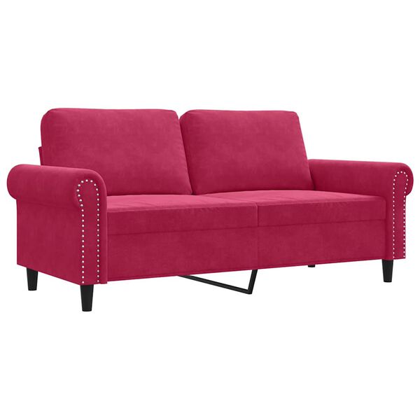 vidaXL 2-Sitzer-Sofa Weinrot 140 cm Samt