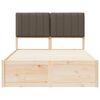 vidaXL Bettgestell mit gepolstertem Kopfteil Taupe 120 x 190 cm