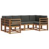 vidaXL Outdoor-Sofagarnitur 6 stk. 6-Sitzer Natur und Anthrazit
