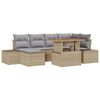 vidaXL Garten-Sofa-Set mit Speicher 7 pcs Beige Poly Rattan