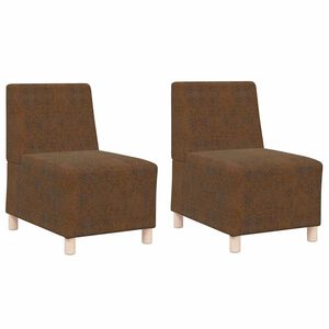 vidaXL Modulares Armfreies Sofa 2 pcs Braun 55 x 74 x 82 cm