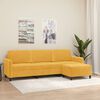 vidaXL 3-Sitzer-Sofa mit Hocker Hellgelb 210 cm Samt