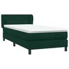 vidaXL Boxspringbett mit Matratze Dunkelgr&uuml;n 90x220 cm Samt