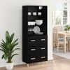 vidaXL Highboard Schwarz Eichen-Optik 69,5 x 32,5 x 180 cm