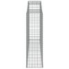 vidaXL Gabionen mit Hochbogen 2 Stk. 300x50x160/180cm Verzinktes Eisen