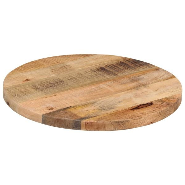 vidaXL Tischplatte &Oslash; 60x2,5 cm Rund Raues Massives Mangoholz