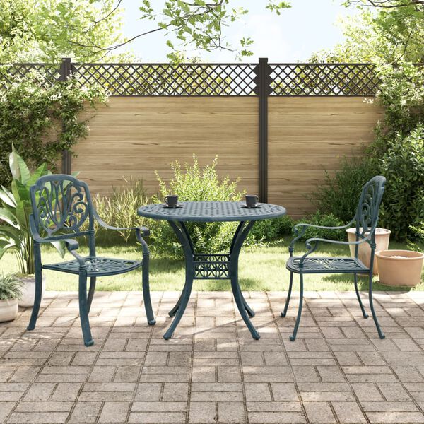 vidaXL 3-tlg. Bistro-Set Gr&uuml;n Aluminiumguss
