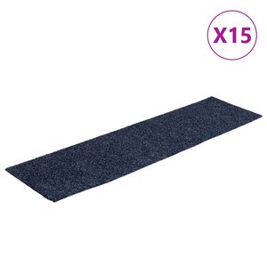 vidaXL Stufenmatten Selbstklebend 15 Stk. 76x20 cm Grau Blau Rechteckig