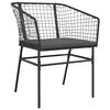vidaXL 3-tlg. Garten-Essgruppe mit Kissen Schwarz Poly Rattan Glas