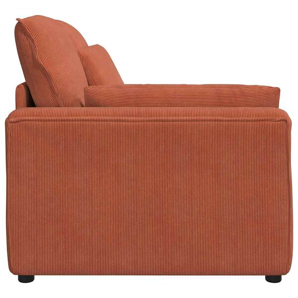 vidaXL Modulares Sofa Endmodul mit Armlehne Kissen Rot Orange 100 cm