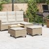 vidaXL Gartenhocker mit Kissen 2 Stk. Beige 55x55x36 cm Poly Rattan