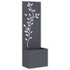 vidaXL Garten Sichtschutz-Leinwand Floral Anthrazit 50 x 32 x 150 cm