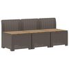vidaXL 3-Sitzer Garten Sofa mit Kissen Rattan-Look 3-Sitzer PP