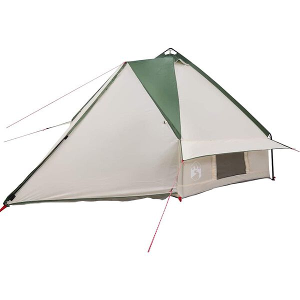 vidaXL Teepee Zelt mit Dach Gr&uuml;n und Wei&szlig; 490 x 410 x 210 cm