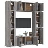 vidaXL 8-tlg. TV-Schrank-Set Grau Sonoma Holzwerkstoff