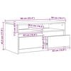 vidaXL Couchtisch mit Schubladen Altholz 90 x 50 x 45 cm Holzwerkstoff
