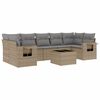 vidaXL 8-tlg. Garten-Sofagarnitur mit Kissen Beige Poly Rattan