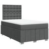vidaXL Boxspringbett mit Matratze Dunkelgrau 120x200 cm Stoff