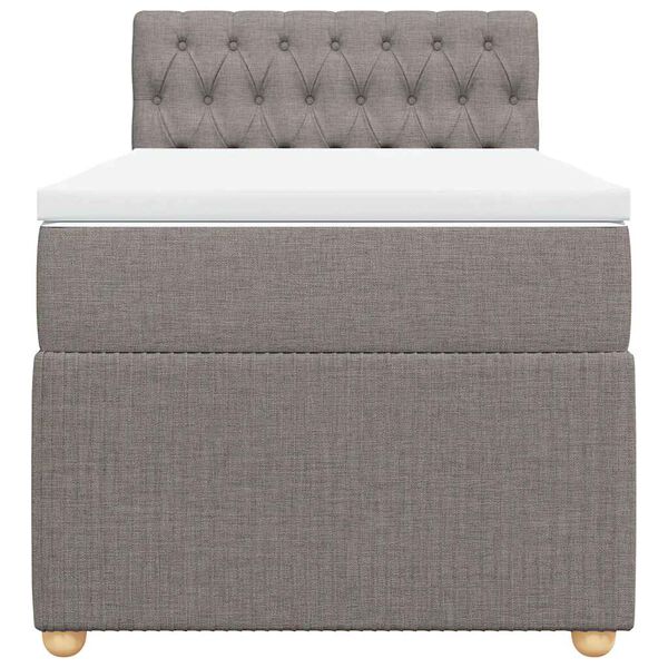 vidaXL Boxspringbett mit Matratze Taupe 100x200 cm Stoff