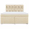 vidaXL Boxspringbett mit Matratze Creme 180x200 cm Stoff
