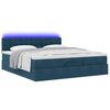 vidaXL Ottoman-Bett mit Matratze & LEDs Dunkelblau 180x200 cm Samt
