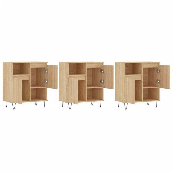 vidaXL Sideboards 3 Stk. Sonoma-Eiche Holzwerkstoff