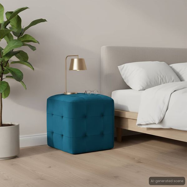 vidaXL Nachttische 2 Stk. Blau 30&times;30&times;30 cm Samtstoff