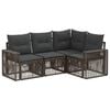 vidaXL Gartensofa-set 4 Stk. Grau und Dunkelgrau Poly-Rattan