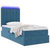 vidaXL Bett mit Stauraum und LED mit LED Dunkelblau 90 x 190 cm Samt