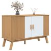 vidaXL Sideboard OLDEN Wei&szlig; und Braun 114x43x73,5 cm Massivholz Kiefer