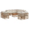 vidaXL Outdoor-Sofagarnitur 12 pcs Nat&uuml;rlich und Cremwei&szlig; Polyester