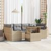 vidaXL Gartensofa-set mit Kissen 7 pcs Beige Poly-Rattan