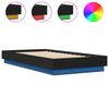 vidaXL Bettgestell mit LED Schwarz 90x190 cm