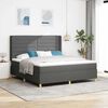 vidaXL Boxspringbett mit Matratze Dunkelgrau 180 x 200 cm Stoff