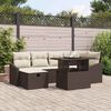 vidaXL Gartensofa-set mit Kissen 7 pcs Braun Poly-Rattan