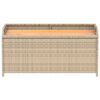 vidaXL Bank mit Stauraum Beige 100x50x52 cm Poly Rattan Akazienholz