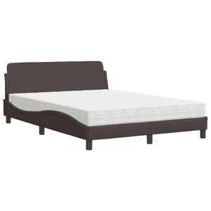 vidaXL Bett mit Matratze "Dover" Dunkelbraun 140x190 cm Stoff