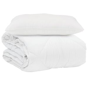 vidaXL Sommerdecke mit Kissen 2 stk. Wei&szlig; Mikrofaser