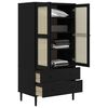 vidaXL Kleiderschrank SENJA Rattan-Optik Schwarz 90x55x175 cm