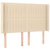 vidaXL Boxspringbett mit Matratze & LED Creme 140x200 cm Stoff