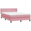 vidaXL Boxspringbett mit Matratze Rosa 140x210 cm Samt
