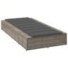 vidaXL Sonnenliege mit schwebender Auflage Grau Poly Rattan