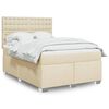 vidaXL Boxspringbett mit Matratze Creme 160x200 cm Stoff