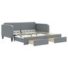 vidaXL Tagesbett Ausziehbar mit Schubladen Hellgrau 100x190 cm Stoff
