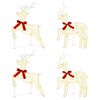 vidaXL Weihnachtsrentier 4 stk. 80 LEDs Warmes Wei&szlig; 43 x 19 x 65 cm